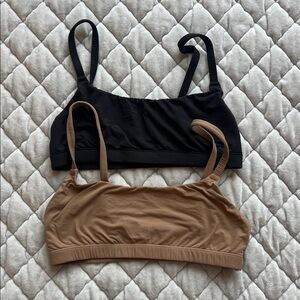 SKIMS Black and Tan Bra Set